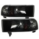 Dodge Ram 1994-2001 Black Smoked Euro Headlights