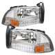 Dodge Durango 1998-2003 Clear Euro Headlights with LED Signal Lights