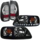 Ford F150 1997-2003 Black Smoked LED DRL Headlights and LED Tail Lights