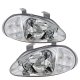 Honda Del Sol 1993-1995 Clear Headlights Fog Lights and Black Tail Lights