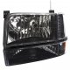 Ford F250 1992-1996 Black Headlights and Bumper Lights Set