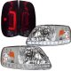 Ford F150 1997-2003 Clear LED DRL Headlights and Tinted Custom LED Tail Lights