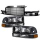 Chevy Blazer 1998-2004 Black Billet Grille and Headlights Bumper Lights