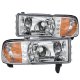 Dodge Ram 2500 1994-2002 Chrome DRL Headlights and LED Tail Lights Red Clear