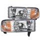 Dodge Ram 2500 1994-2002 Chrome LED DRL Headlights and LED Tail Lights Black Chrome