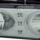 Chevy 2500 Pickup 1994-1998 Smoked Angel Eyes Halo Projector Headlights LED DRL