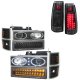 GMC Sierra 2500 1994-2000 Black Halo Headlights LED DRL and LED Tail Lights