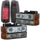 GMC Sierra 3500 1994-2000 Smoked Halo Projector Headlights and LED Tail Lights