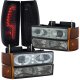 Chevy Tahoe 1995-1999 Smoked Halo Projector Headlights and Custom LED Tail Lights