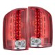 Chevy Silverado 3500HD 2007-2014 Chrome LED DRL Headlights and LED Tail Lights Red Clear