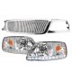 Ford Expedition 1999-2002 Chrome Vertical Grille LED DRL Headlights