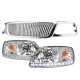 Ford F150 1999-2003 Chrome Vertical Grille LED DRL Headlights