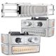 Chevy Suburban 1994-1999 Chrome Vertical Grille Halo Projector Headlights LED Bumper Lights