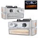 GMC Suburban 1994-1999 Chrome Vertical Grille Halo Projector Headlights LED Bumper Lights