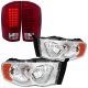 Dodge Ram 2002-2005 Clear Headlights and LED Tail Lights Red Clear