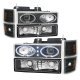 Chevy Blazer 1992-1993 Black Halo Projector Headlights Smoked LED Tail Lights