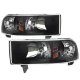 Dodge Ram 2500 1994-2002 Black Grille and Euro Headlights Conversion