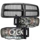 Dodge Ram 2500 2003-2005 Black Grille Smoked Halo Projector Headlights LED