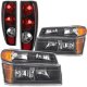 GMC Canyon 2004-2012 Black Headlights Set and Tail Lights