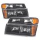 Chevy Colorado 2004-2012 Black Headlights Set and Tail Lights