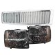 Chevy Silverado 2007-2013 Chrome Grille and Smoked Headlight LED DRL