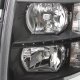 Chevy Silverado 2007-2013 Chrome Grille and Black Headlight Set LED DRL