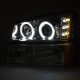 Chevy Silverado 2500 2003-2004 Clear Dual Halo Projector Headlights and Bumper Lights