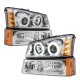 Chevy Silverado 3500HD 2003-2006 Clear Dual Halo Projector Headlights and Bumper Lights