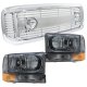 Ford F350 Super Duty 1999-2004 Chrome Grille and Smoked Headlight Set