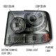 Chevy Silverado 1999-2002 Black Grille and Smoked LED DRL Projector Headlight Conversion
