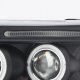 Dodge Ram 2500 1994-2001 Black LED Eyebrow Projector Headlights with Halo