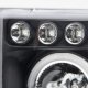 Dodge Ram 1994-2001 Black Vertical Grille Halo Projector Headlights LED Eyebrow