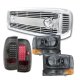 Ford F350 1999-2004 Chrome Billet Grille Smoked Headlights and LED Tail Lights
