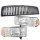 Dodge Ram 1994-2001 Black Vertical Grille and Headlights with LED Corner Lights