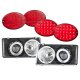 Chevy Corvette C5 1997-2004 Black Halo Projector Headlights and LED Tail Lights Red
