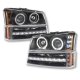 Chevy Avalanche 2003-2005 Black Projector Headlights and LED Bumper Lights