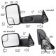 Dodge Ram 1994-1997 Towing Mirrors Power