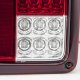 Jeep Wrangler JK 2007-2015 Red and Clear LED Tail Lights