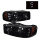 GMC Yukon XL Denali 2001-2006 Black Grille and Smoked Headlights LED DRL Bumper Lights