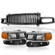 GMC Yukon Denali 2001-2006 Black Grille and Headlights Bumper Lights