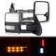 Chevy Silverado 2014-2018 Chrome Towing Mirrors Clear LED Lights Power Heated