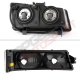 Chevy Silverado 1500 2003-2005 Black Mesh Grille and Halo Headlights