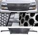 Chevy Silverado 2003-2005 Black Leopard Skin Denali Style Grille
