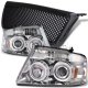 Ford F150 2004-2008 Black Mesh Grille and Clear CCFL Halo Projector Headlights