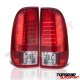 Ford F250 Super Duty 1999-2004 Headlights and LED Tail Lights Red Clear