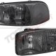 GMC Sierra 1999-2002 Chrome Vertical Grille and Smoked Clear Headlights Set