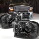 Ford F250 Super Duty 1999-2004 Smoked Dual Halo Projector Headlights