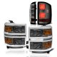 Chevy Silverado 1500 2014-2015 Smoked LED DRL Headlights and LED Tail Lights Tube Bar