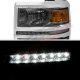 Chevy Silverado 1500 2014-2015 Smoked LED DRL Headlights and LED Tail Lights Tube Bar