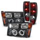 Chevy Colorado 2004-2012 Black Halo Projector Headlights and Tail Lights